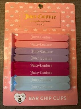 Juicy Couture Pastel Bar Chip Clips Set – Pink, Purple & Blue
